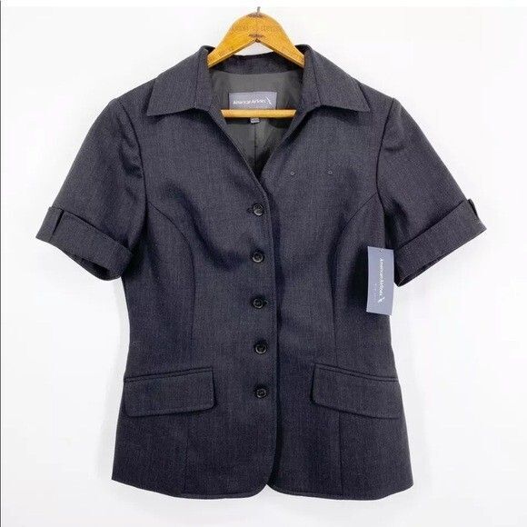 NWT American Airlines Womens 6R Short Sleeve Blazer Charcoal Attendant Uniform - Picture 1 of 10